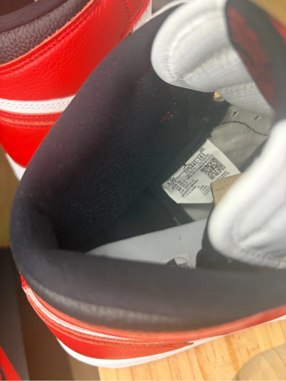 Nike White & Red High-Top Sneakers - Picture 11 of 13